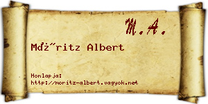 Móritz Albert névjegykártya