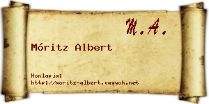 Móritz Albert névjegykártya